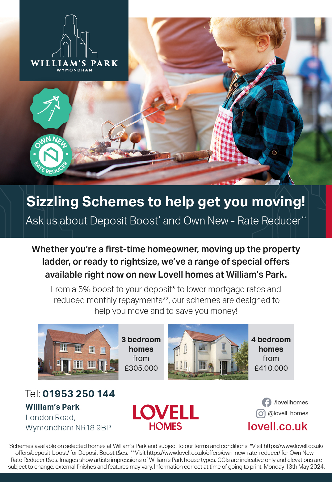 Lovell Homes Wymondham Williams Park advert