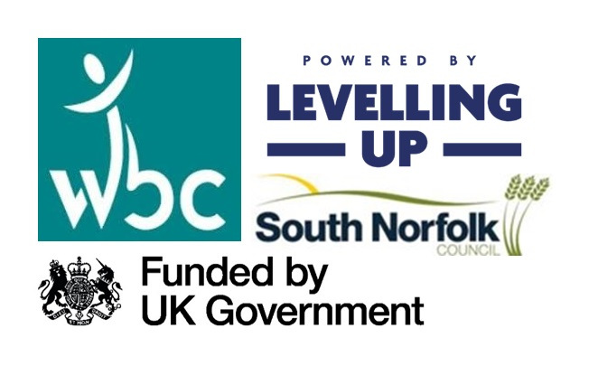 Logos of WBC, levelling up, south norfolk council and UK Government